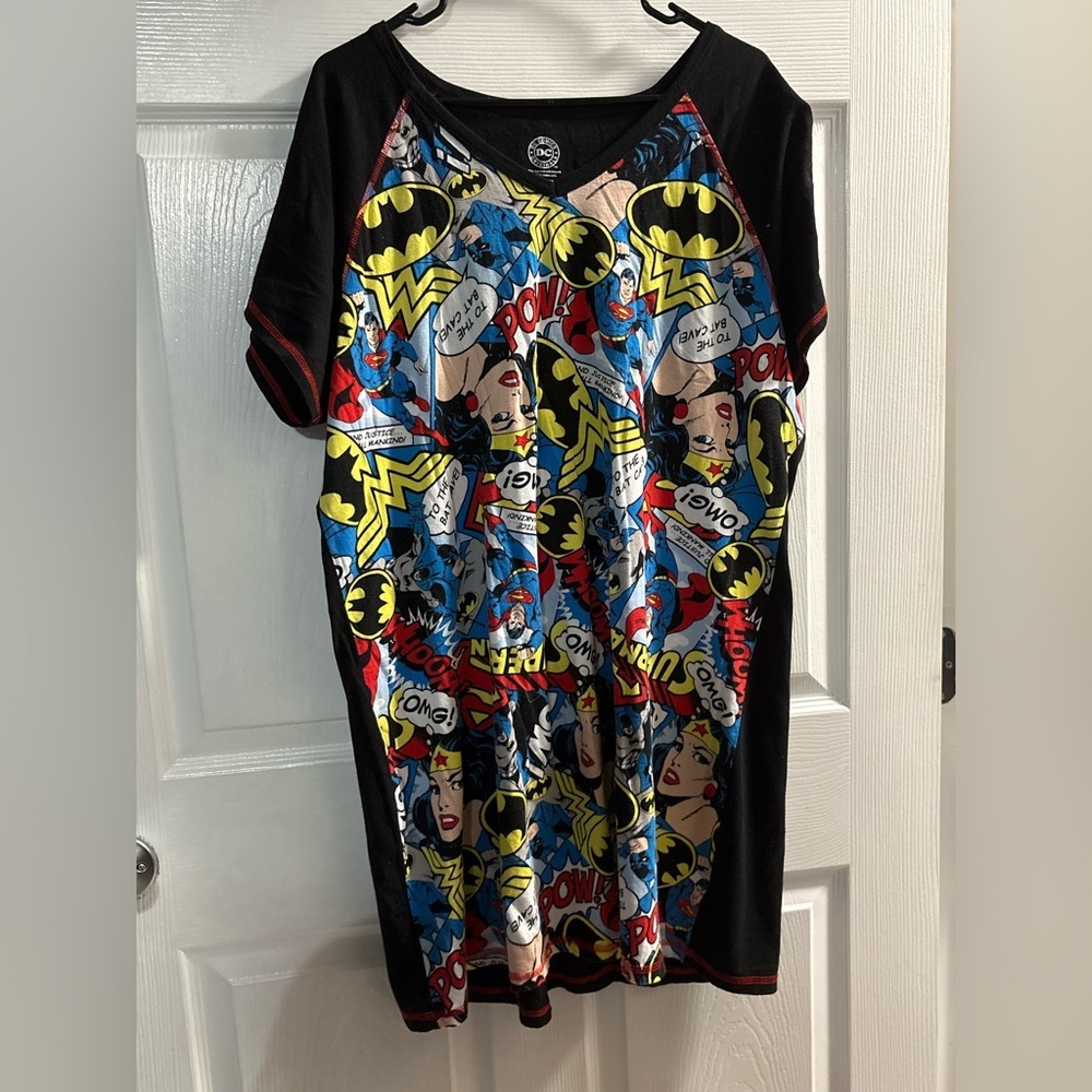 Superman Wonder Woman Batman DC Comics Dress Size 2-3X Moo Moo Dress